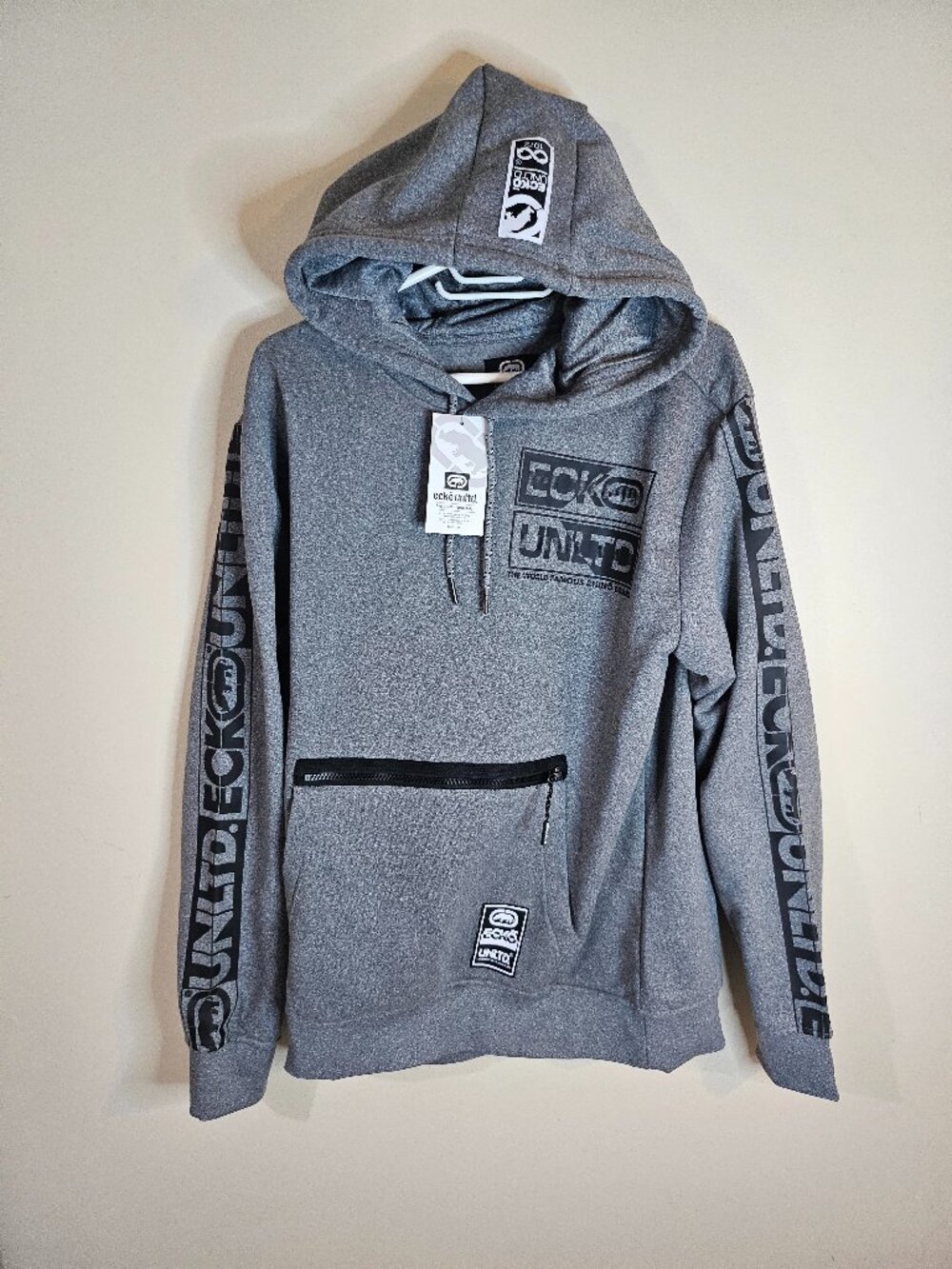 Ecko Unltd. Men's Rhino Logo Grey Hoodie - Size M